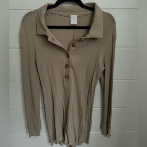 VICI Long Sleeve Ribbed Romper